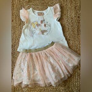 Gillian’s Closet baby girls floral fairy set with matching tutu skirt